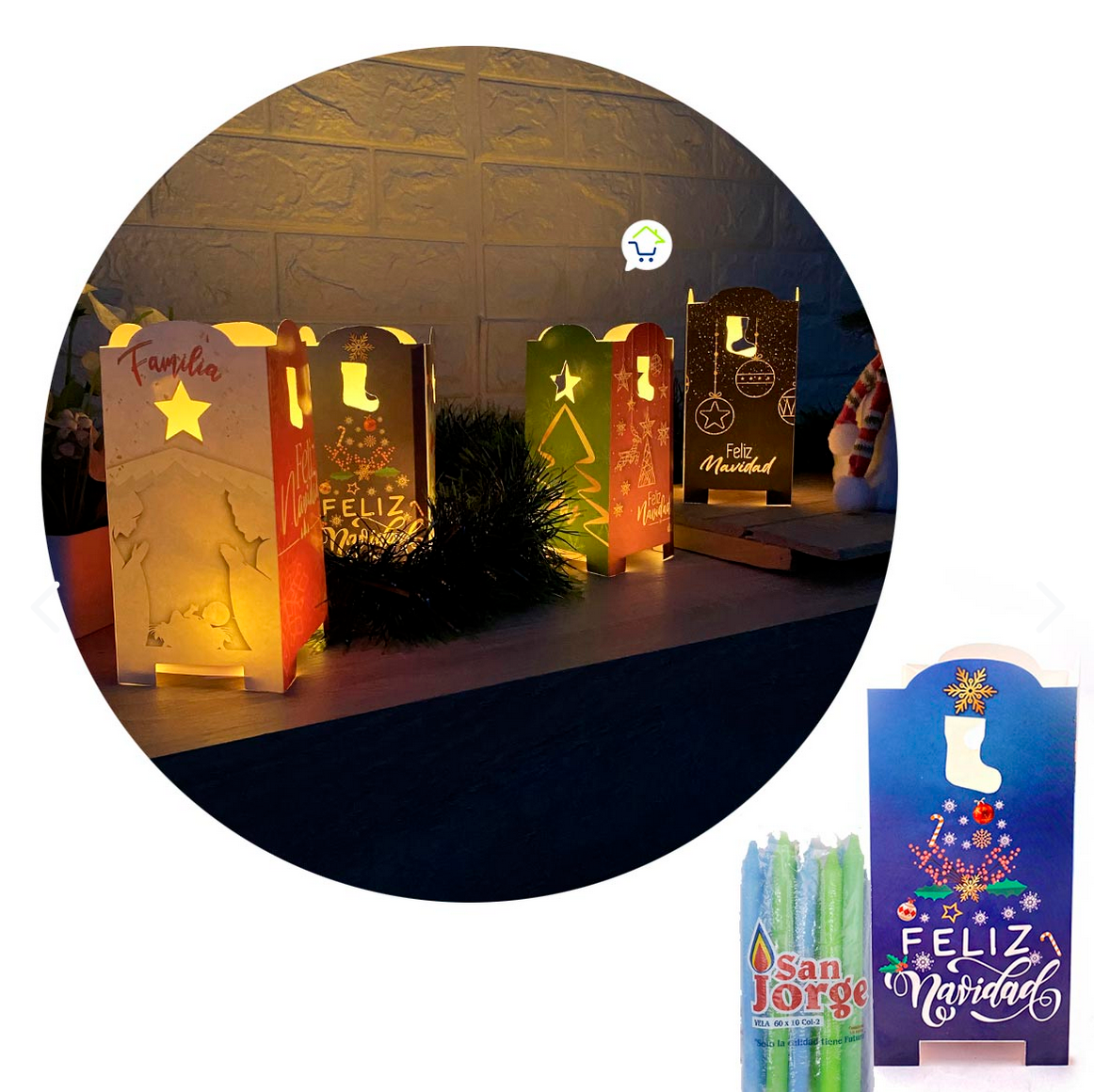 Faroles Navidad X10 Velas Farol NVX10