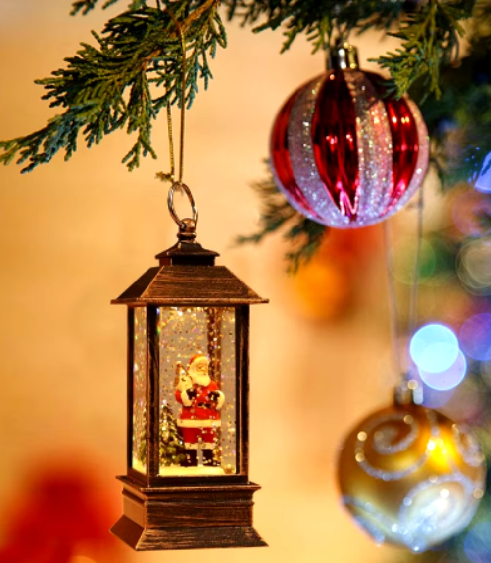 Farol Navideño con luz, Decoración