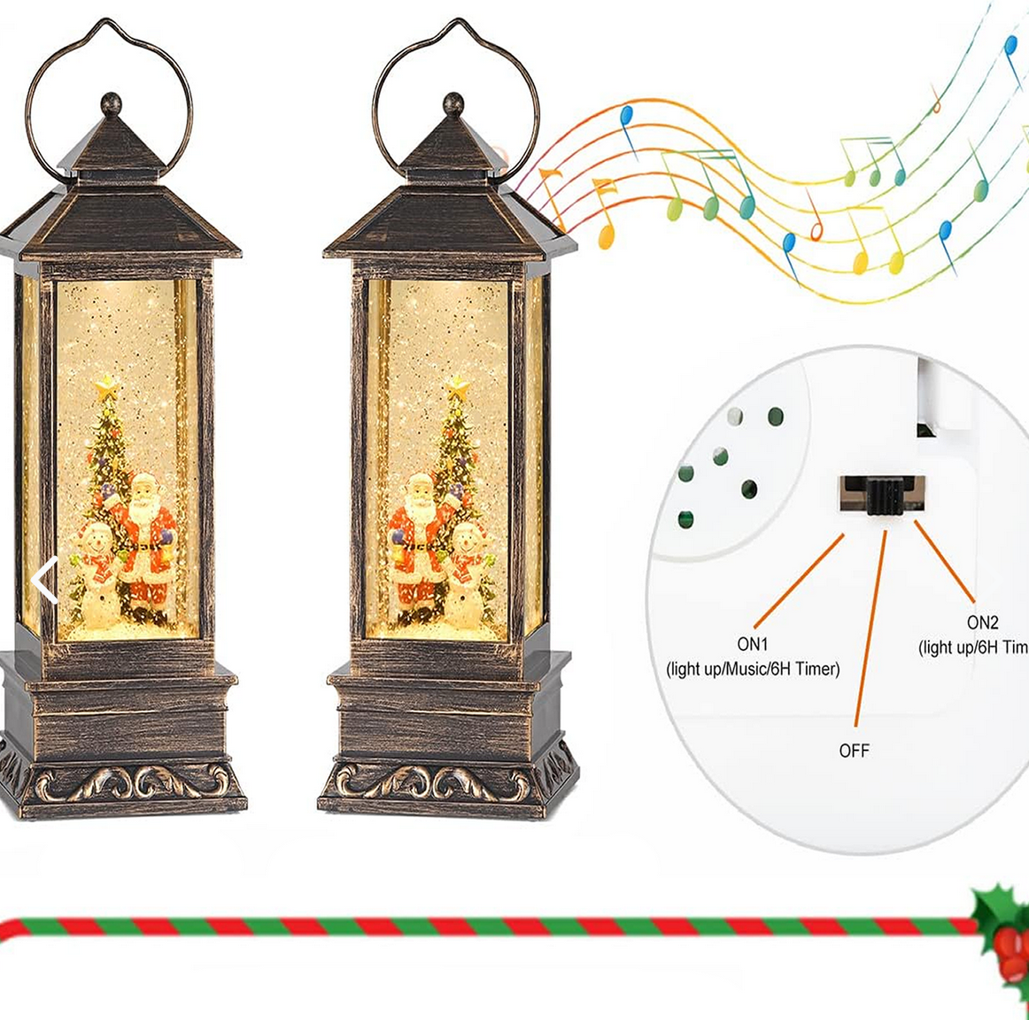 Farol Navideño con luz, Decoración