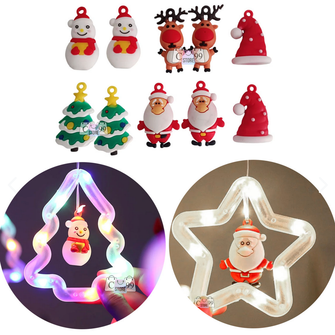 Luces Navideñas Estrella y Árbol Figuras